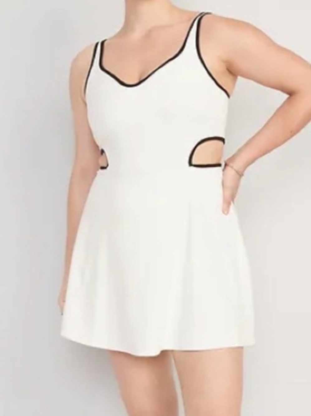 Old Navy Powersoft Go-Dry Active Tennis Dress with Black Trim / waist cutout L